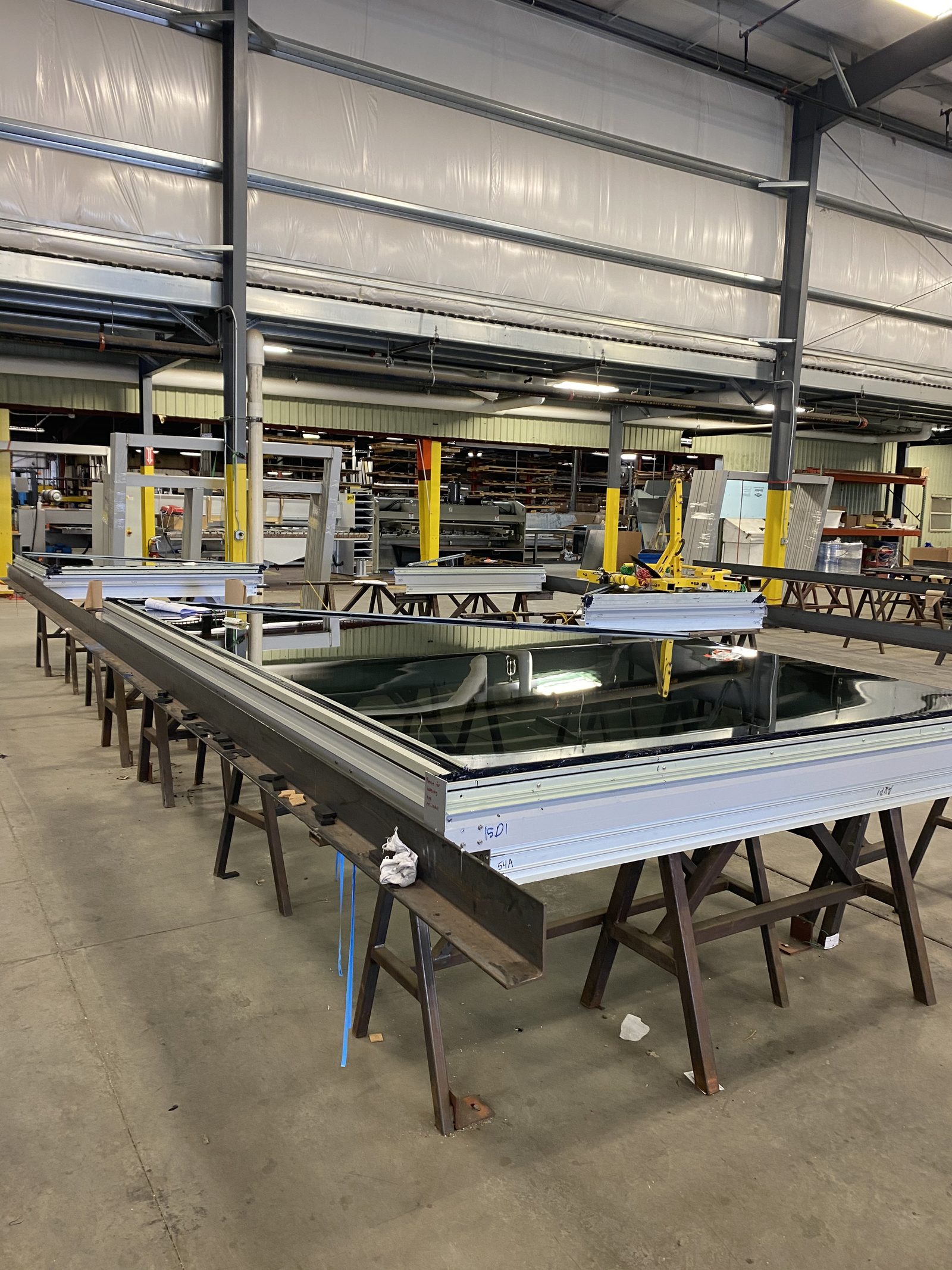 Skylight units on the assembly line in Farmington